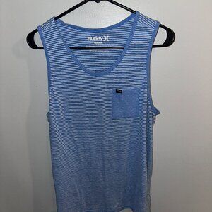 Men's Beach Tank - Blue and White Stripes - Hurley - Men's Medium